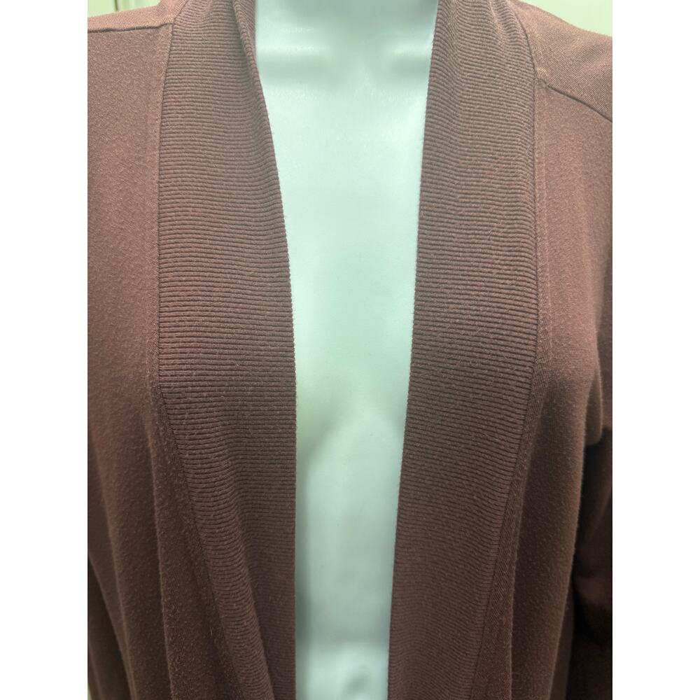 Athleta Sweater Wrap Tie Cardigan Sweater Brown Chocolate Womens M Yoga Pilates - Picture 3 of 3